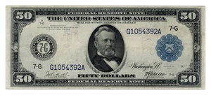 image for: FR. 1048 1914 $50 Federal Reserve Note Chicago PCGS VF25 (Blue Seal)