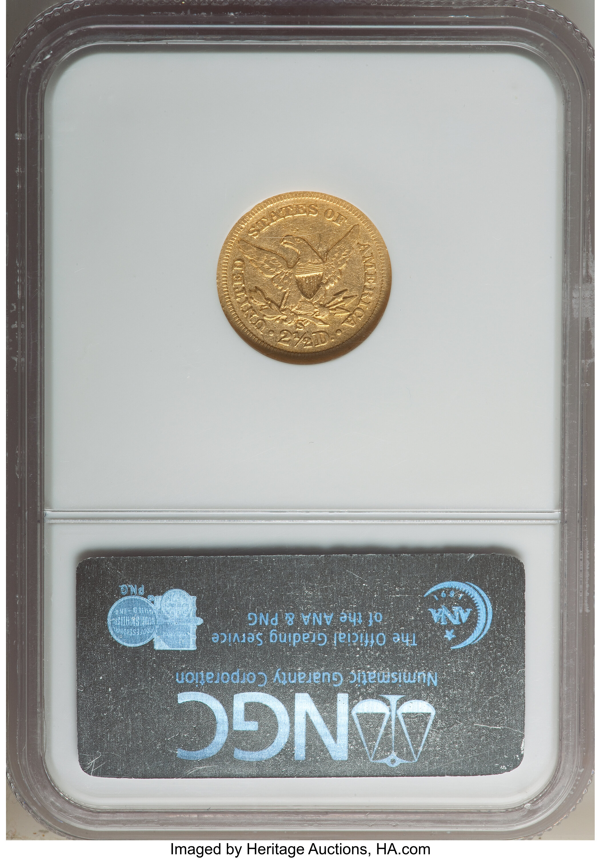 image for: 1854-S $2 1/2 VF25 NGC....