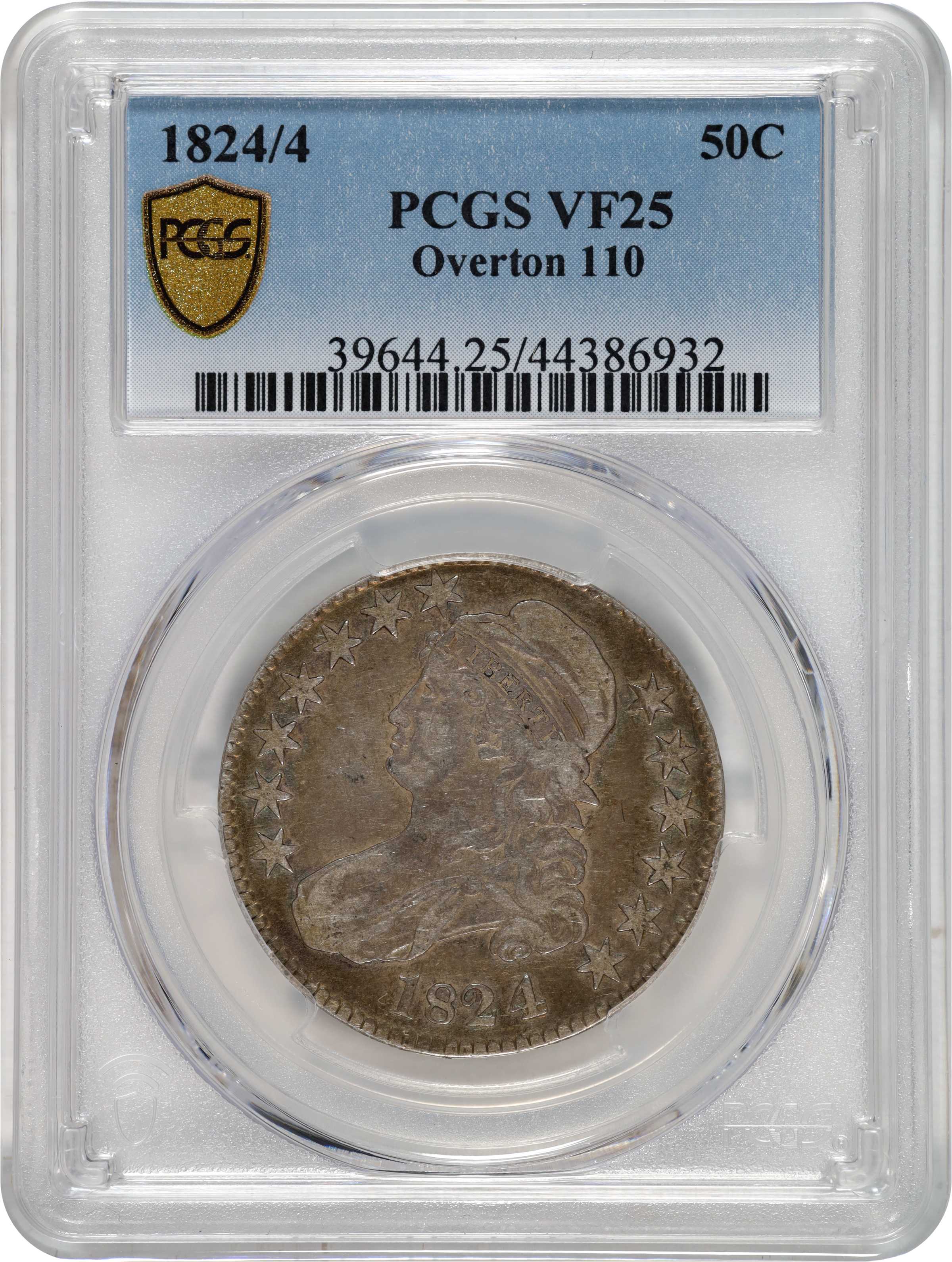 image for: 1824/4 Capped Bust Half Dollar. O-110. VF-25 (PCGS).
