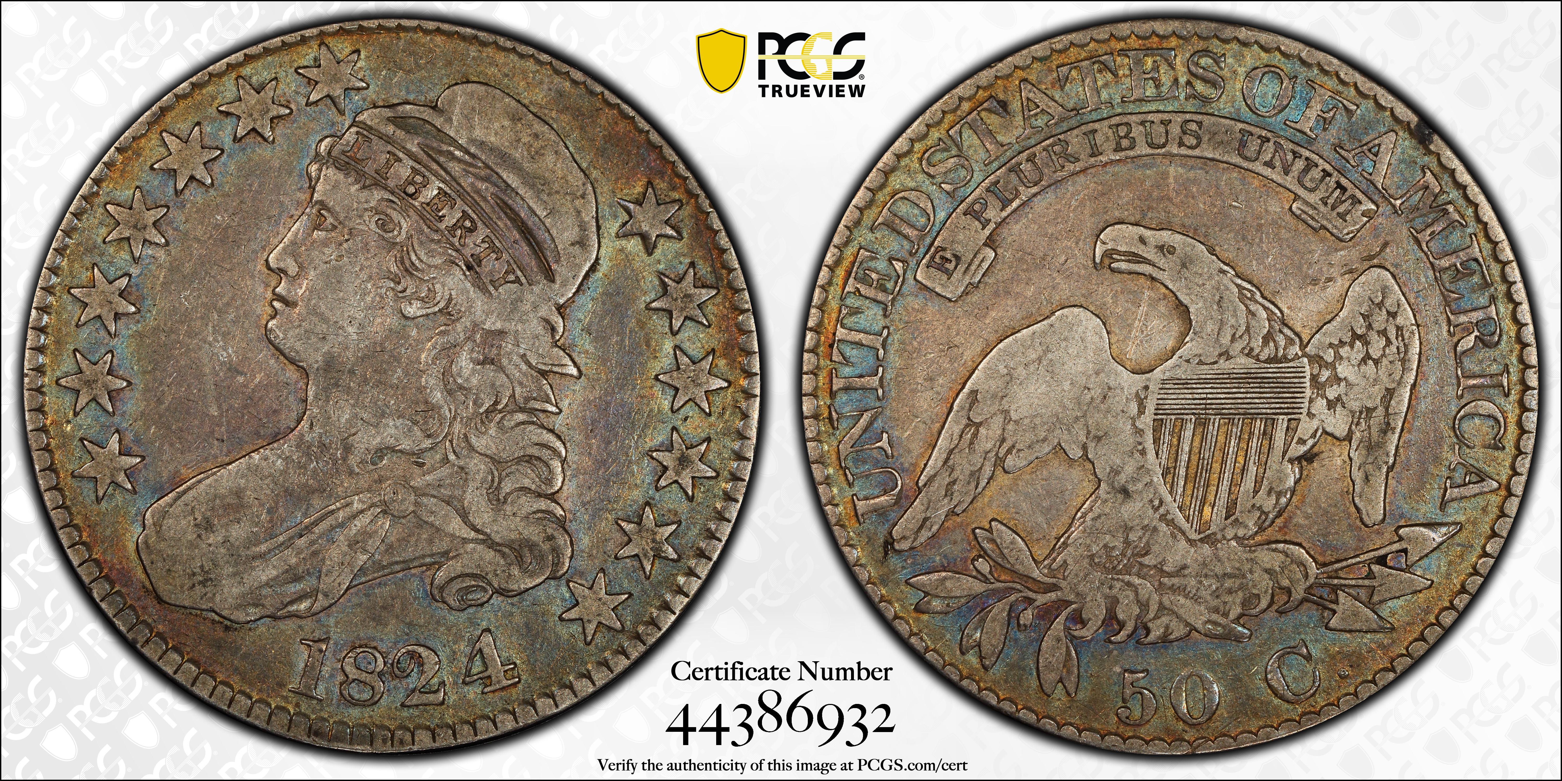 image for: 1824/4 Capped Bust Half Dollar. O-110. VF-25 (PCGS).