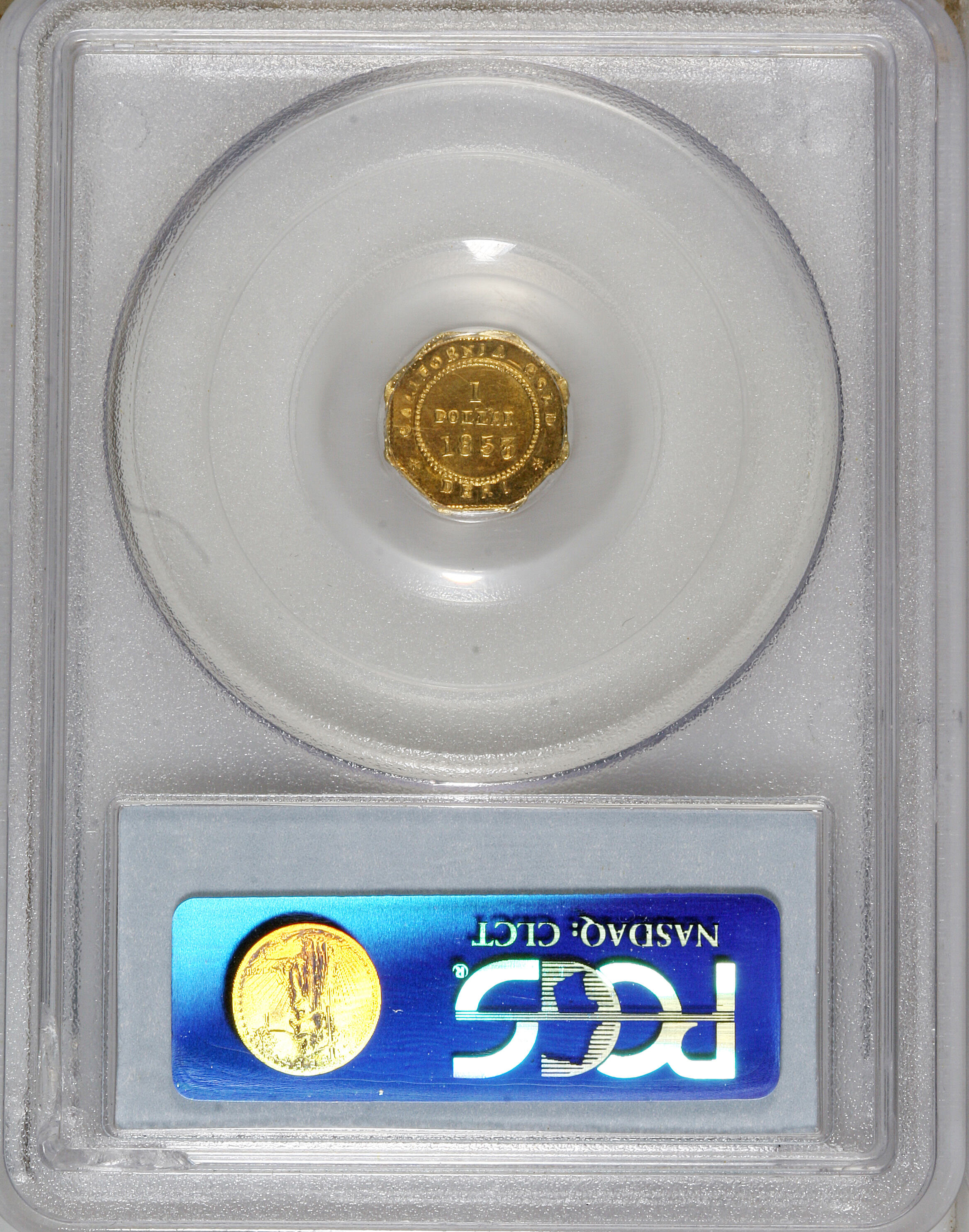 image for: 1853 $1 Liberty Octagonal 1 Dollar, BG-518, R.5, MS62 PCGS. PCGS Population (10/6). NGC Census: (1/2).   (#10495)...