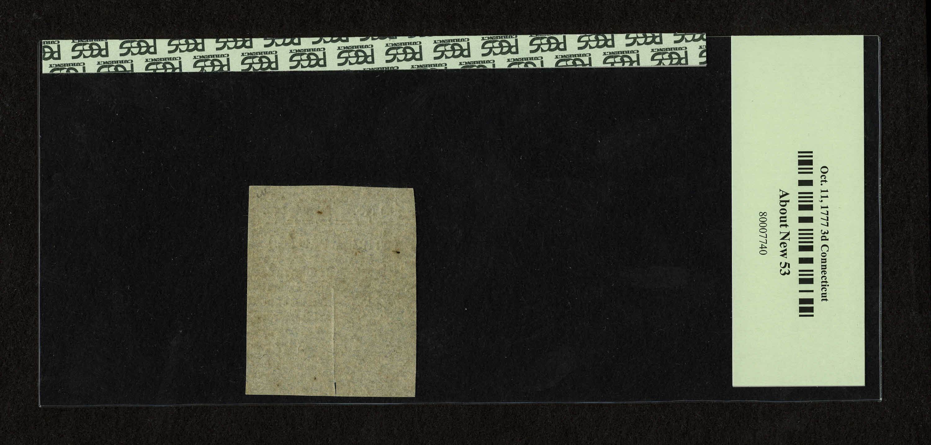 image for: Connecticut October 11, 1777 3d PCGS About New 53.