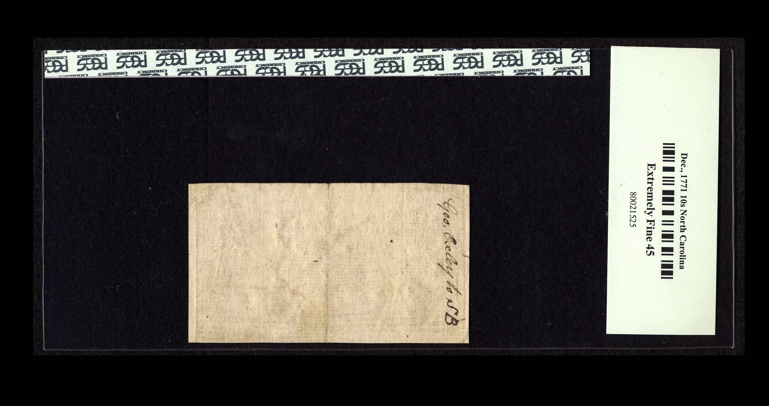 image for: North Carolina December, 1771 10s PCGS Extremely Fine 45....