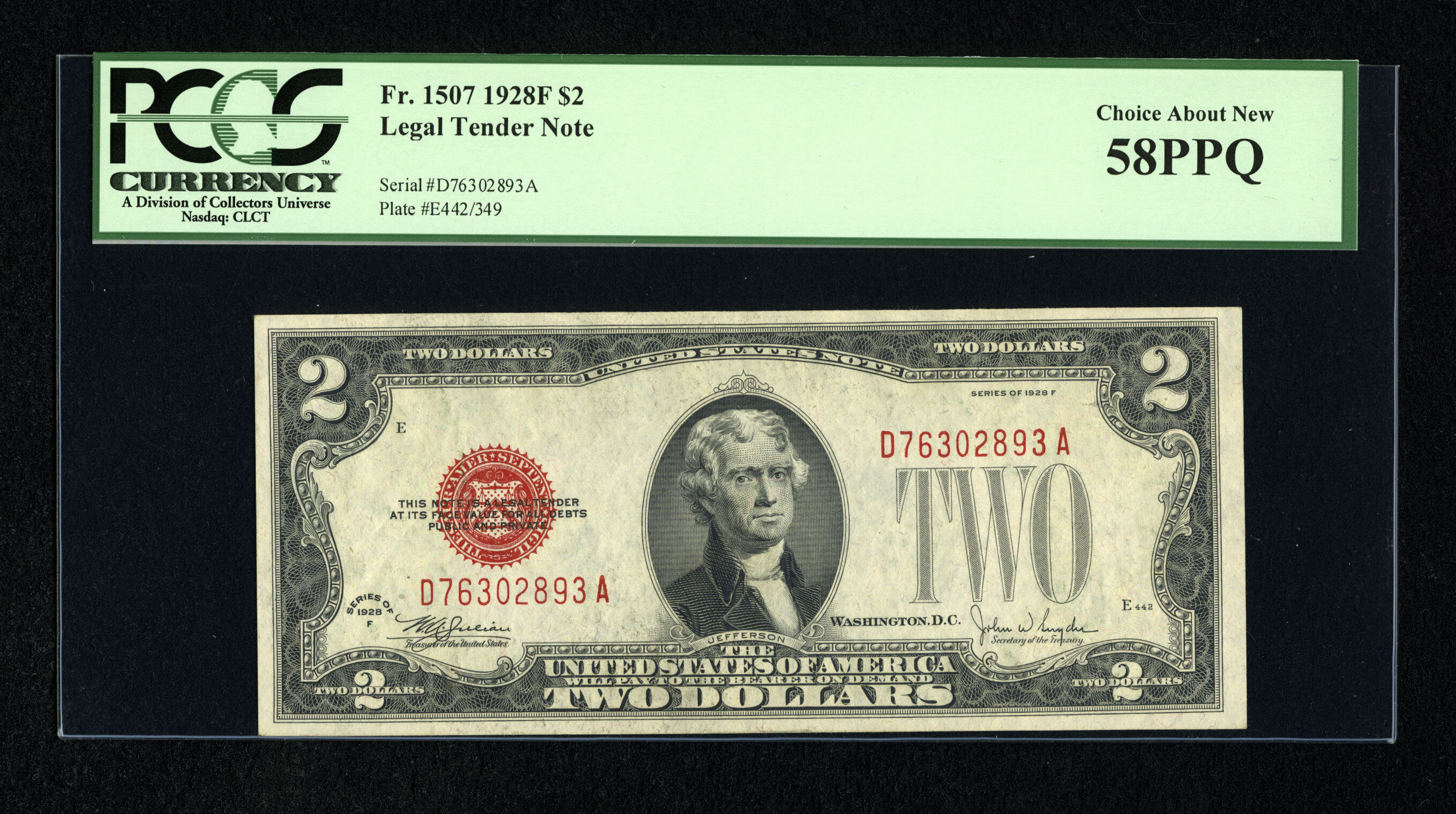 image for: Fr. 1507 $2 1928F Legal Tender Note. PCGS Choice About New 58PPQ....
