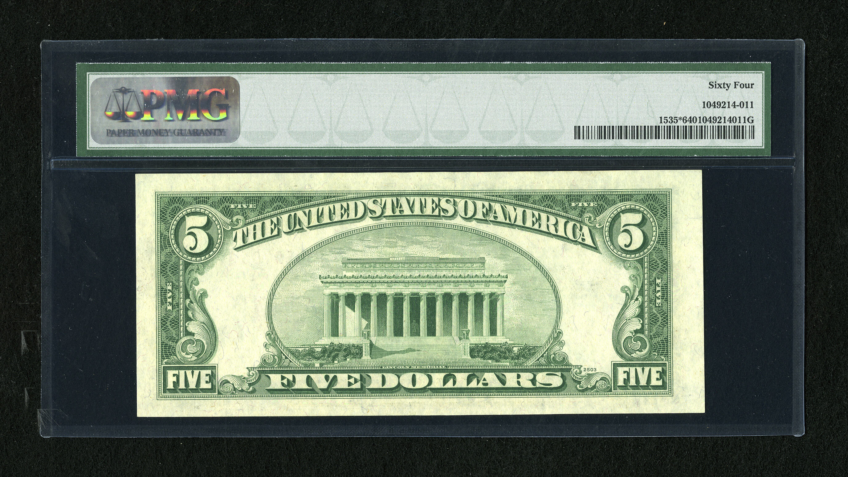 image for: Fr. 1535* $5 1953C Legal Tender Star Note. PMG Choice Uncirculated 64....