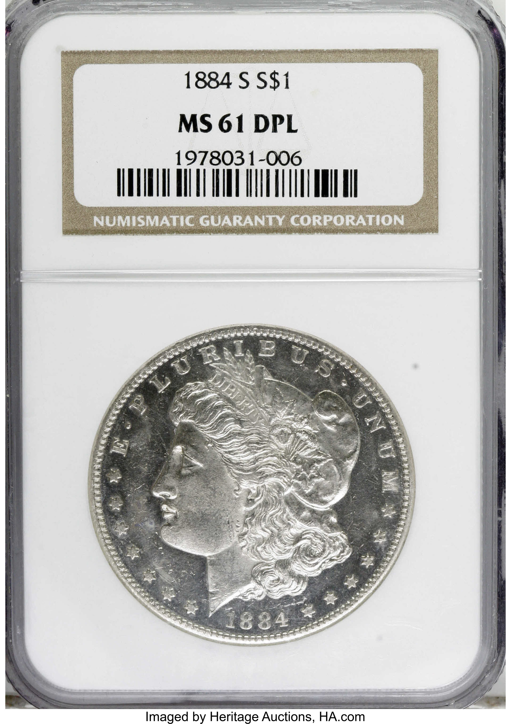 image for: 1884-S $1 MS61 Deep Mirror Prooflike NGC....