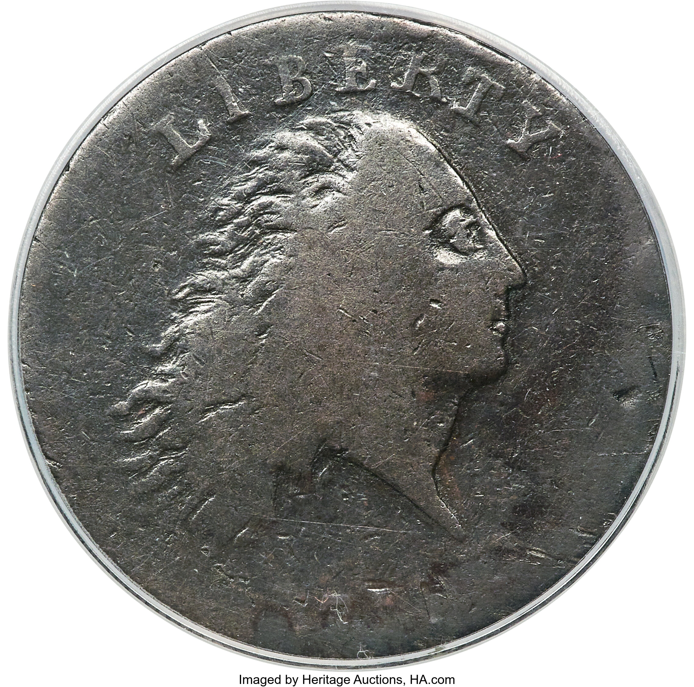 image for: 1793 1C Chain, AMERICA, S-3, B-4, Low R.3 -- Corroded, Damaged -- ANACS. VG8 Details....