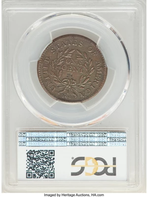 image for: 1795 1C Plain Edge, S-76b, B-4b, R.1, AU50 PCGS....