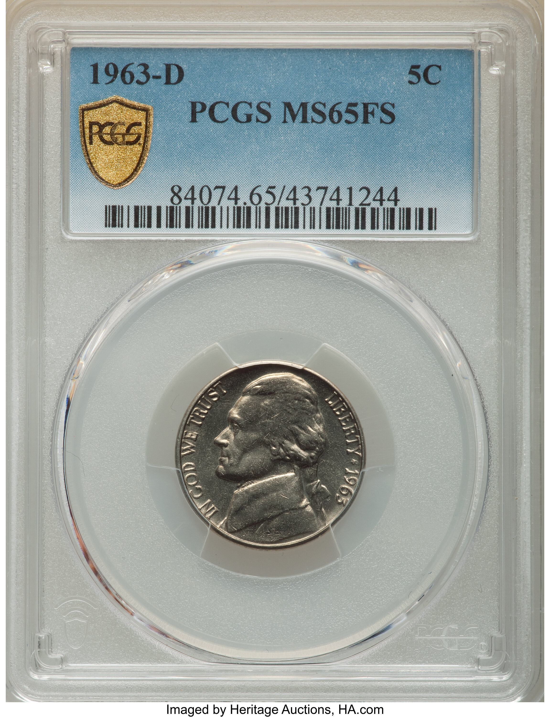 image for: 1963-D 5C MS65 Full Steps PCGS....