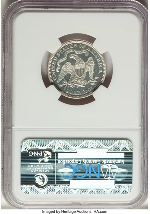 image for: 1869 25C PR65 Cameo NGC. Briggs 2-B....