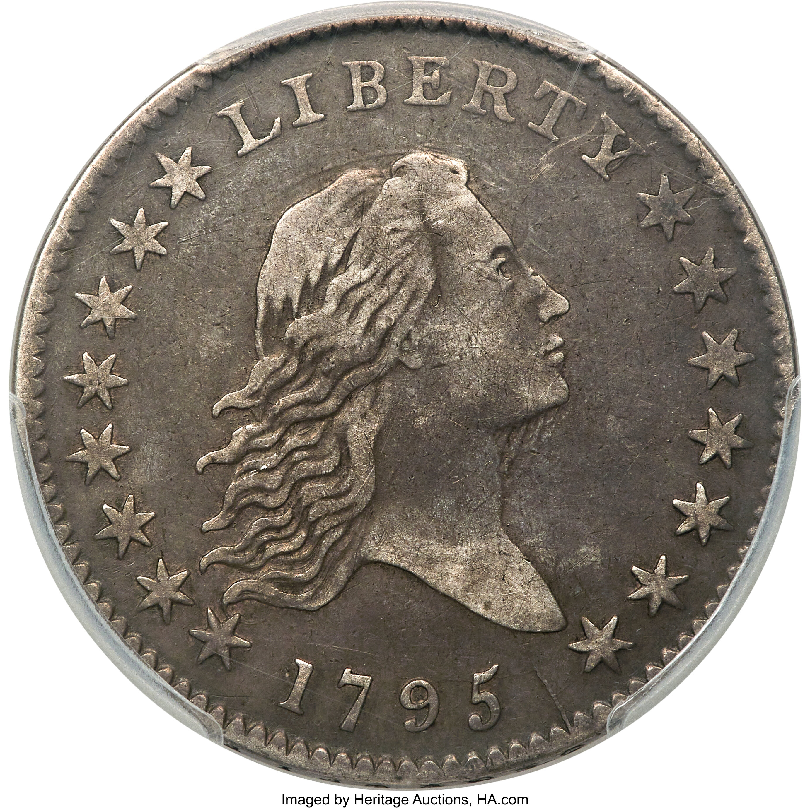 image for: 1795 50C 2 Leaves, O-117a, T-3, R.3, VF35 PCGS....