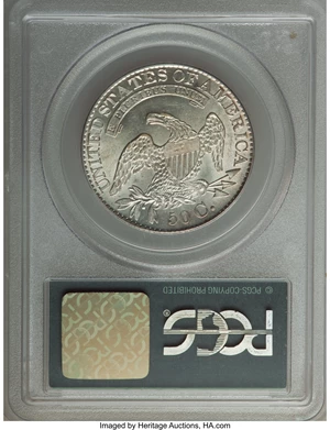 image for: 1828 50C Square Base 2, Small 8s, Large Letters, O-116, R.2, MS63 PCGS....