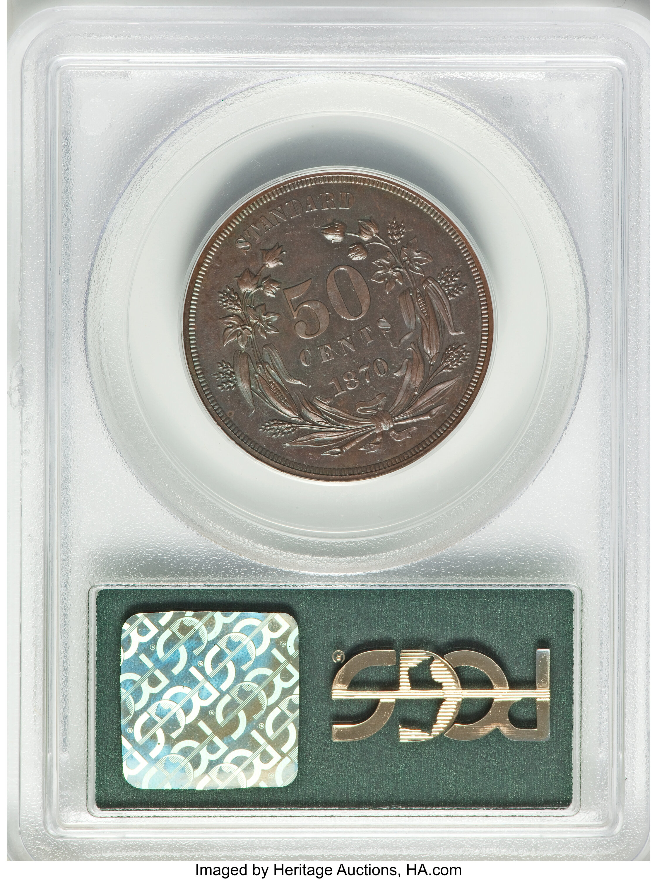 image for: 1870 50C Standard Silver Half Dollar, Judd-960, Pollock-1114, High R.7, PR64 Brown PCGS....