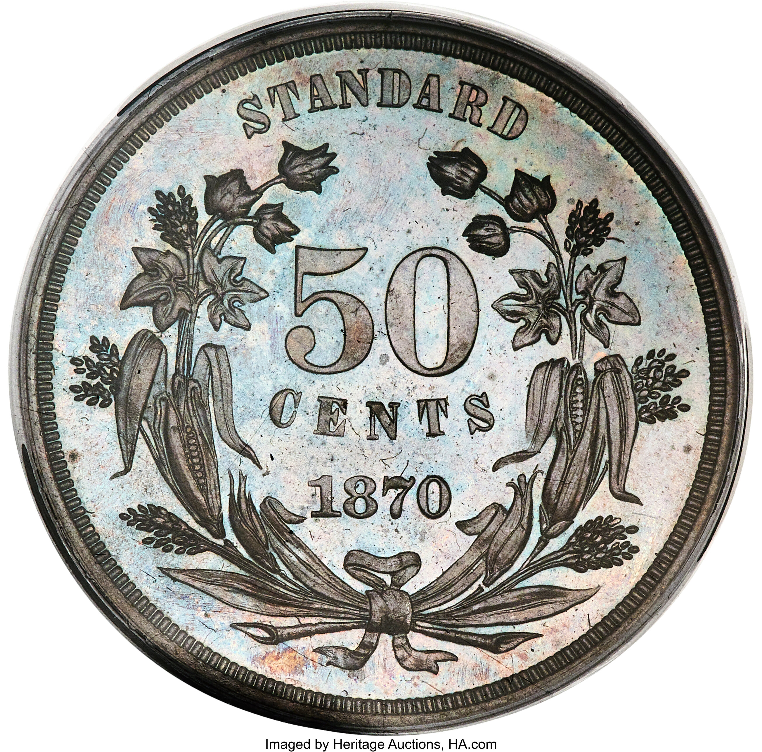 image for: 1870 50C Standard Silver Half Dollar, Judd-960, Pollock-1114, High R.7, PR64 Brown PCGS....