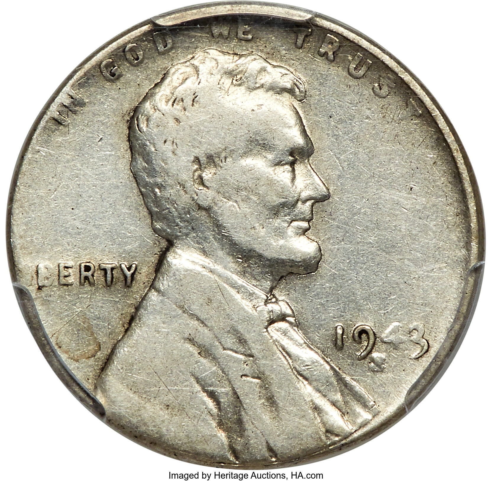 1943-S 1C Lincoln Cent -- Struck on a Silver Dime Planchet -- VF35 PCGS. ...