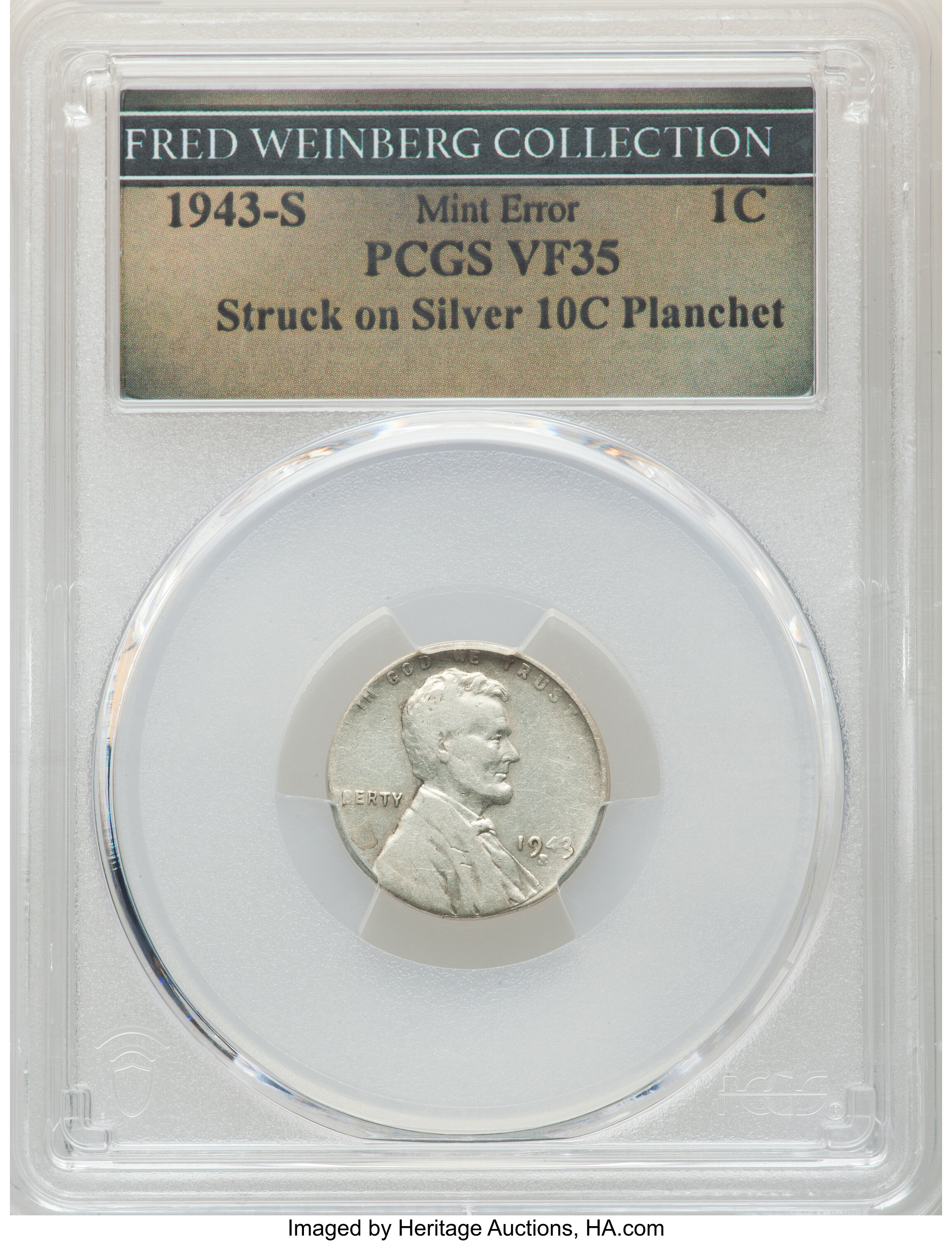 1943-S 1c Steel VF25 CAC thumbnail 4