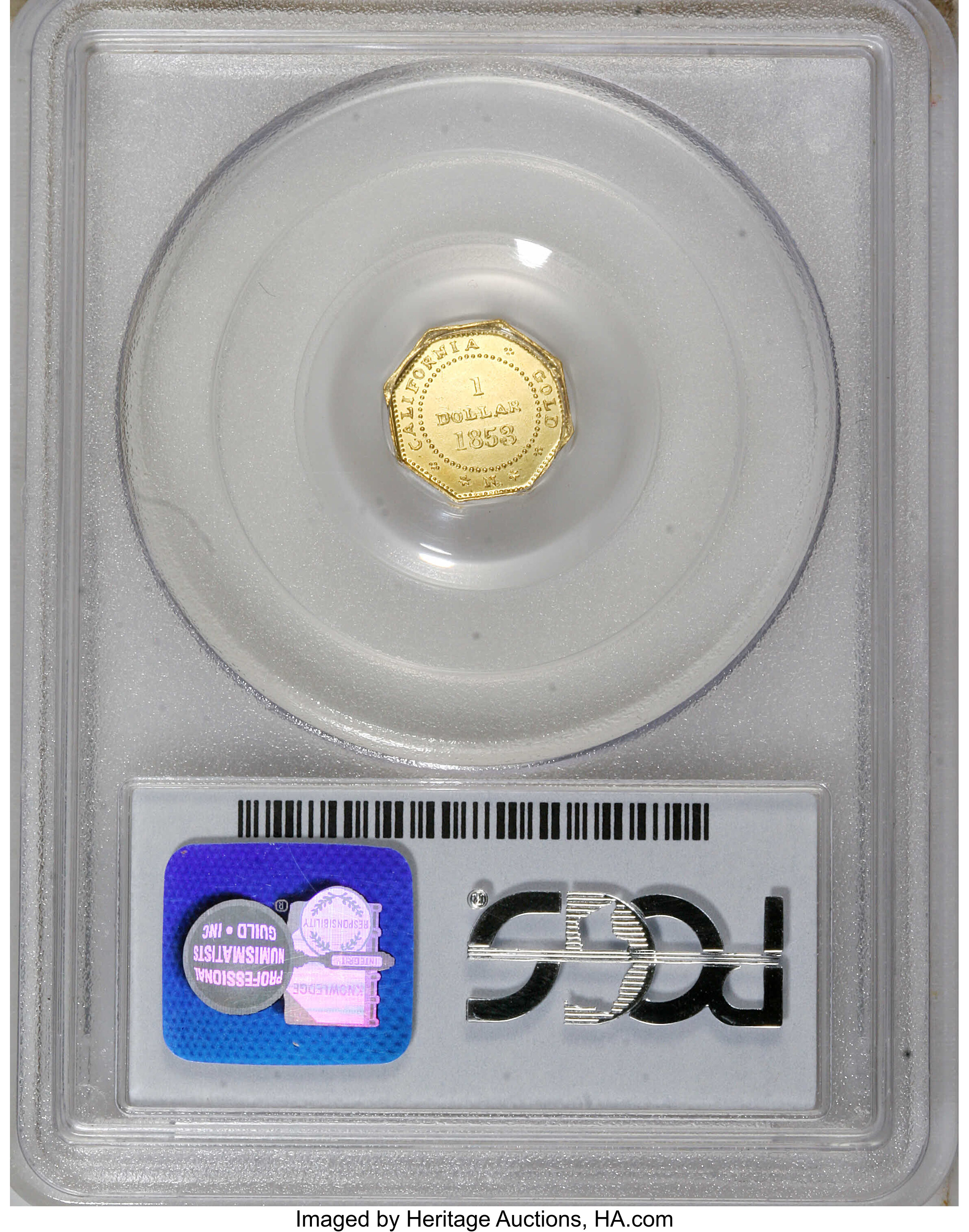 image for: 1853 $1 Liberty Octagonal 1 Dollar, BG-531, R.4, MS62 PCGS. PCGS Population (17/4). NGC Census: (0/0).   (#10508)...