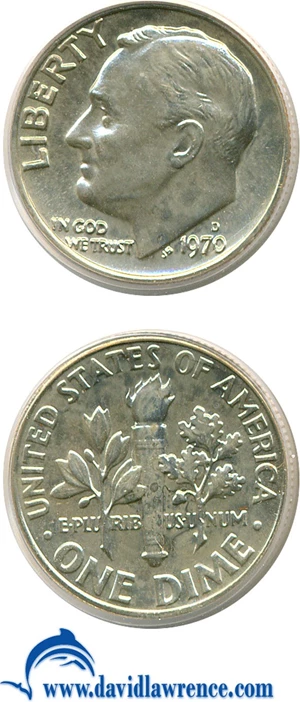 image for: 1970-D 10c PCGS MS63