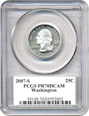 image for: 2007-S 25c Washington PCGS Proof 70 DCameo