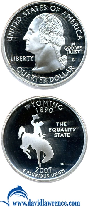 image for: 2007-S 25c Wyoming-Silver PCGS Proof 70 DCameo