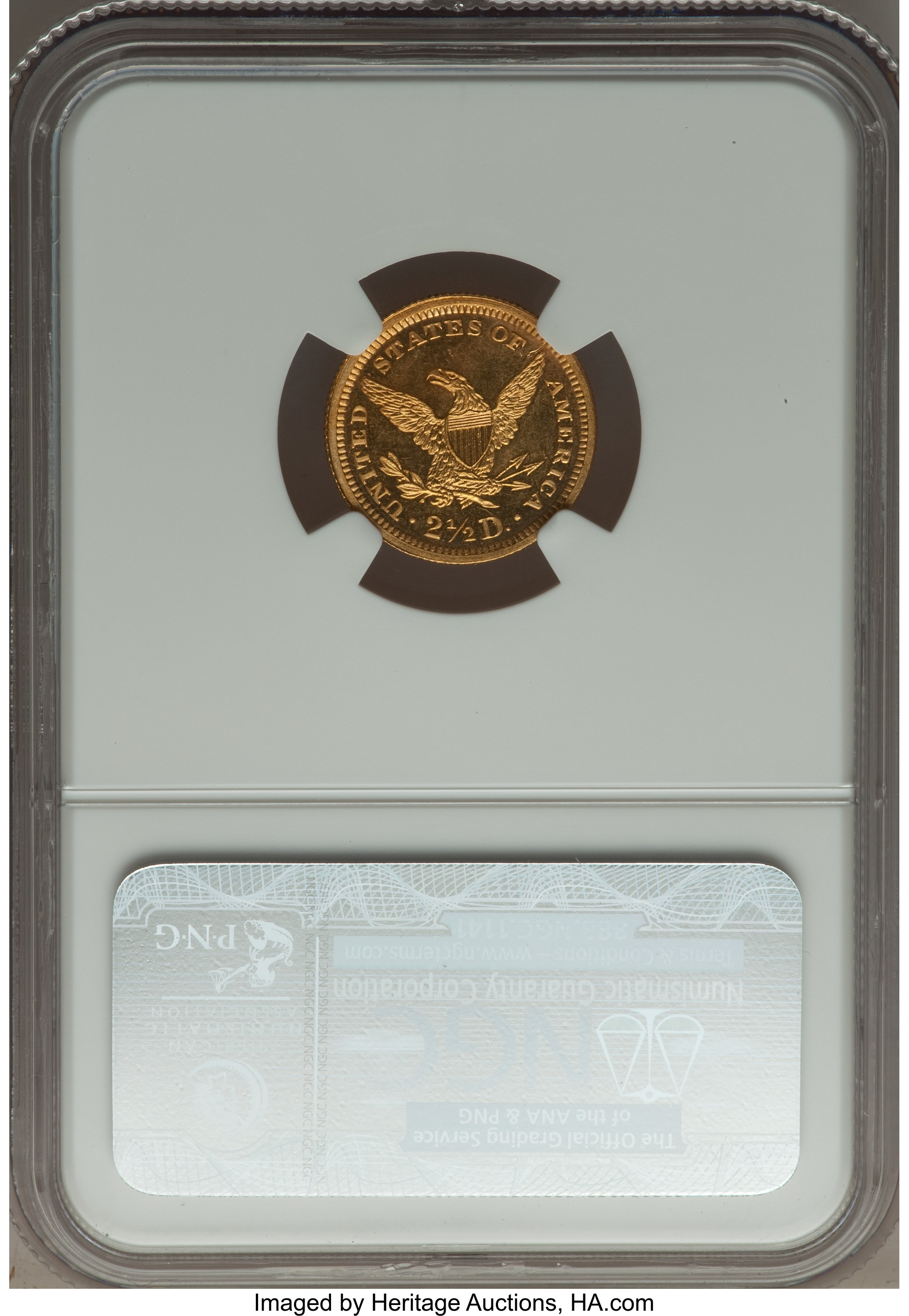 image for: 1867 $2 1/2 PR64 Ultra Cameo NGC. JD-1, High R.6....