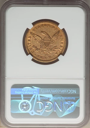 image for: 1860-S $10 AU53 NGC....