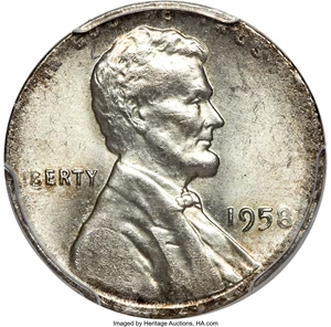 image for: 1958 1C Lincoln Cent -- Struck on a Silver Dime Planchet -- MS63 PCGS....