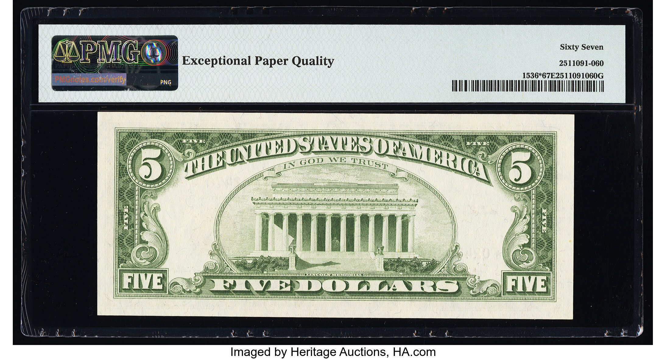 image for: Fr. 1536* $5 1963 Legal Tender Star Note. PMG Superb Gem Unc 67 EPQ....