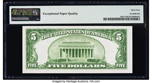 image for: Fr. 1955-C $5 1934 Federal Reserve Note. PMG Choice Uncirculated 64 EPQ....