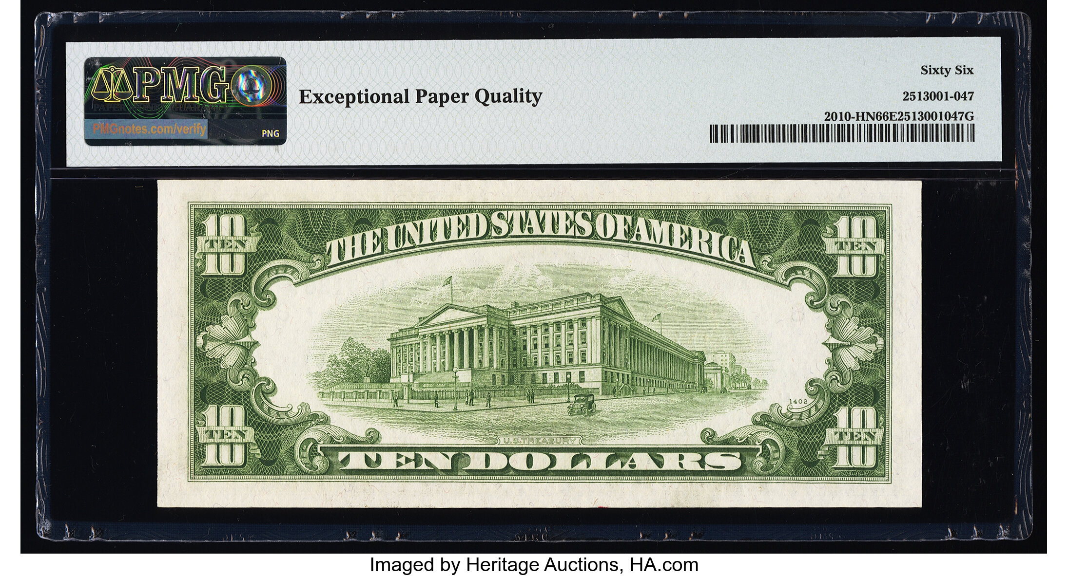 image for: Fr. 2010-H $10 1950 Narrow Federal Reserve Note. PMG Gem Uncirculated 66 EPQ....