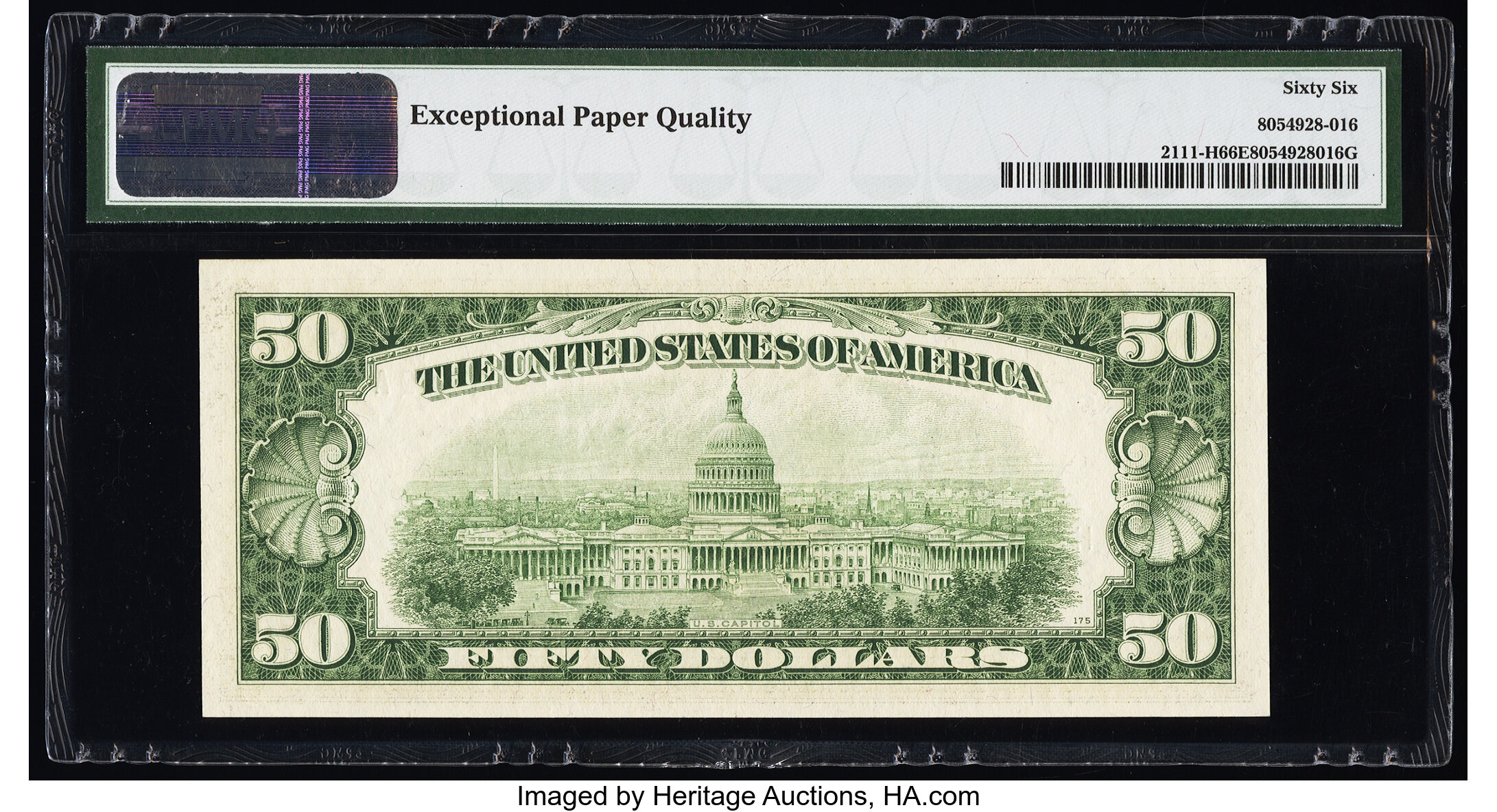 image for: Fr. 2111-H $50 1950D Federal Reserve Note. PMG Gem Uncirculated 66 EPQ....