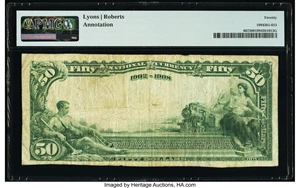 image for: Taylor, TX - $50 1902 Date Back Fr. 667 The First National Bank Ch. # 3027 PMG Very Fine 20....