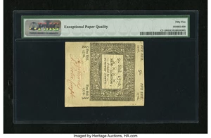 image for: Connecticut June 7, 1776 5s Uncanceled PMG About Uncirculated 55 EPQ.