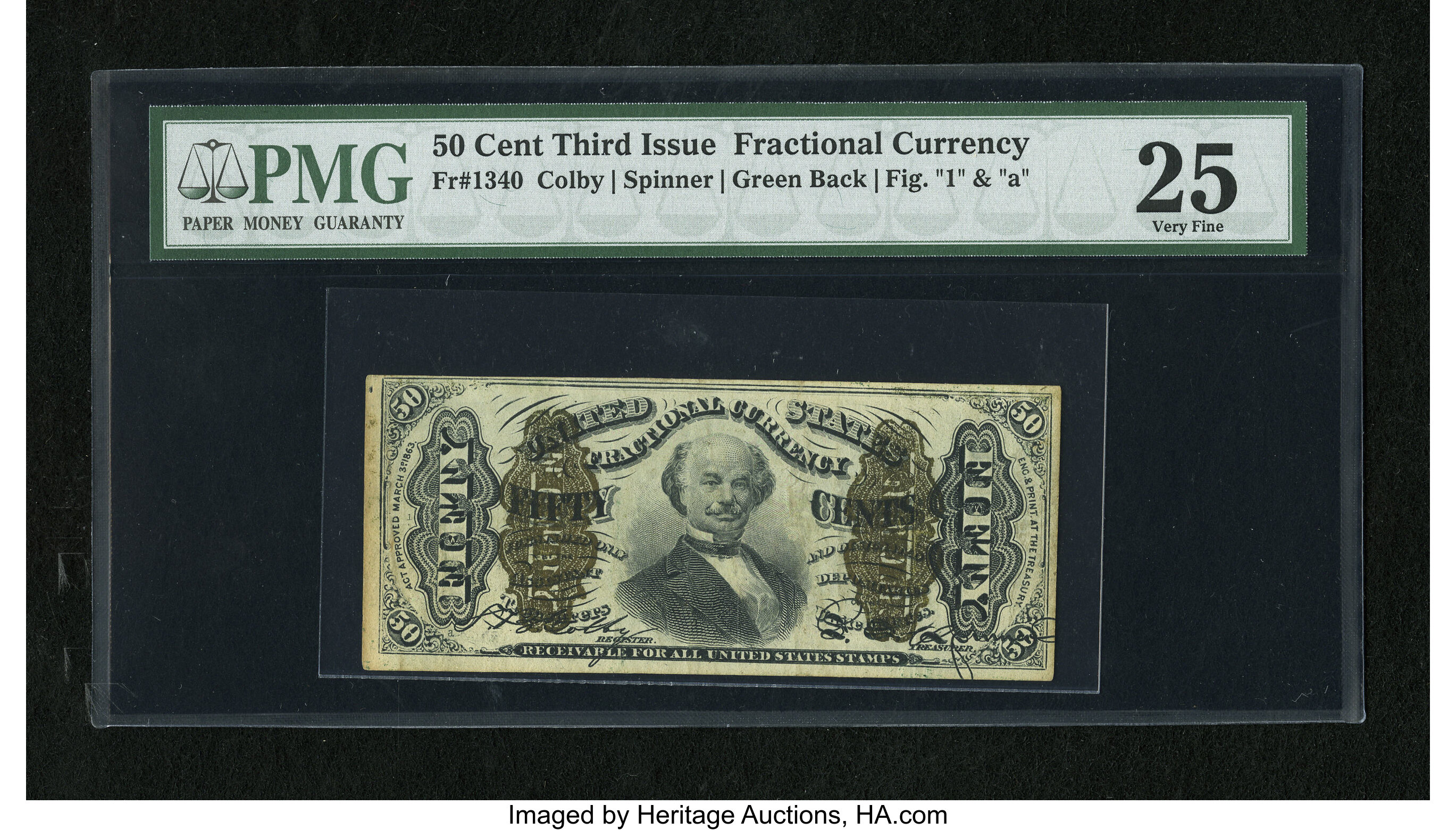 image for: Fr. 1340 50c Third Issue Spinner Type II PMG Very Fine 25....