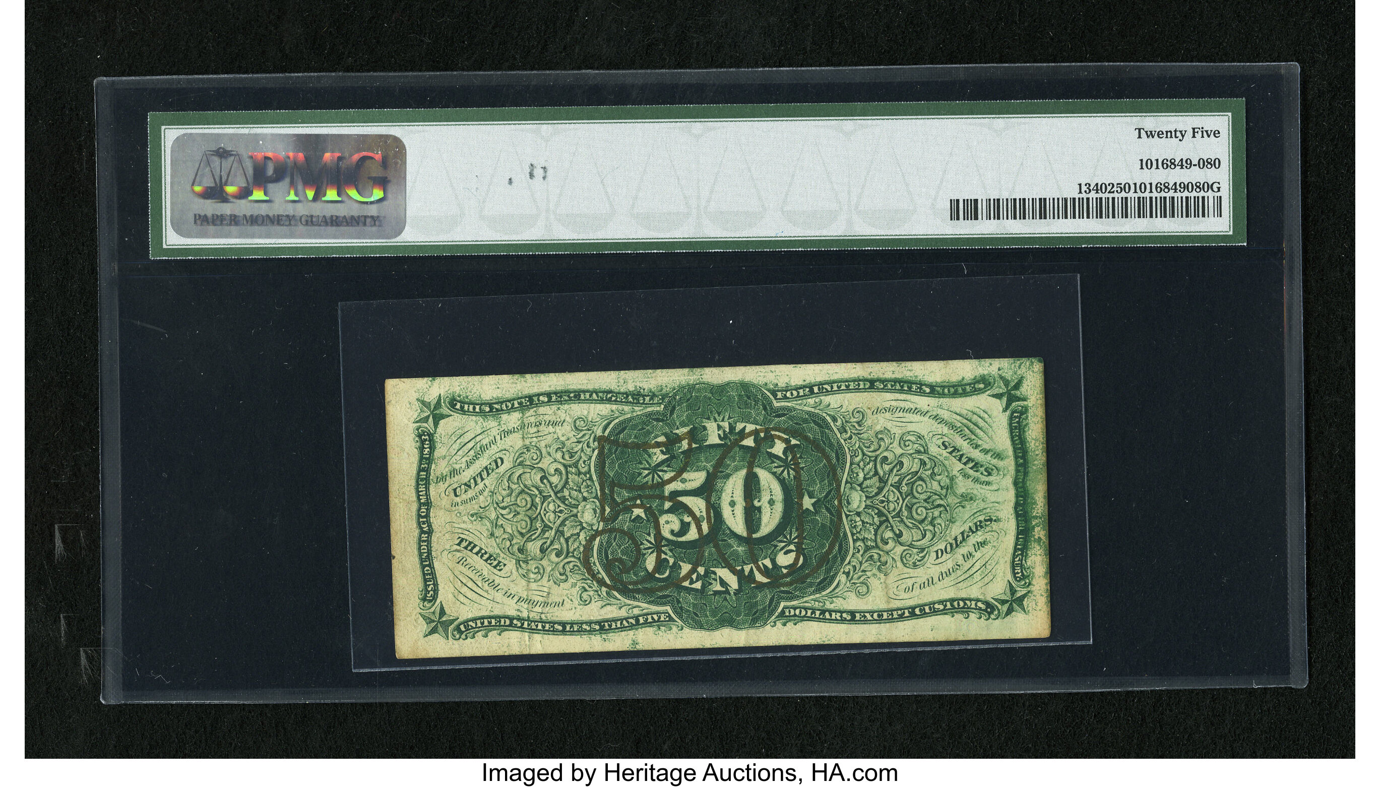 image for: Fr. 1340 50c Third Issue Spinner Type II PMG Very Fine 25....