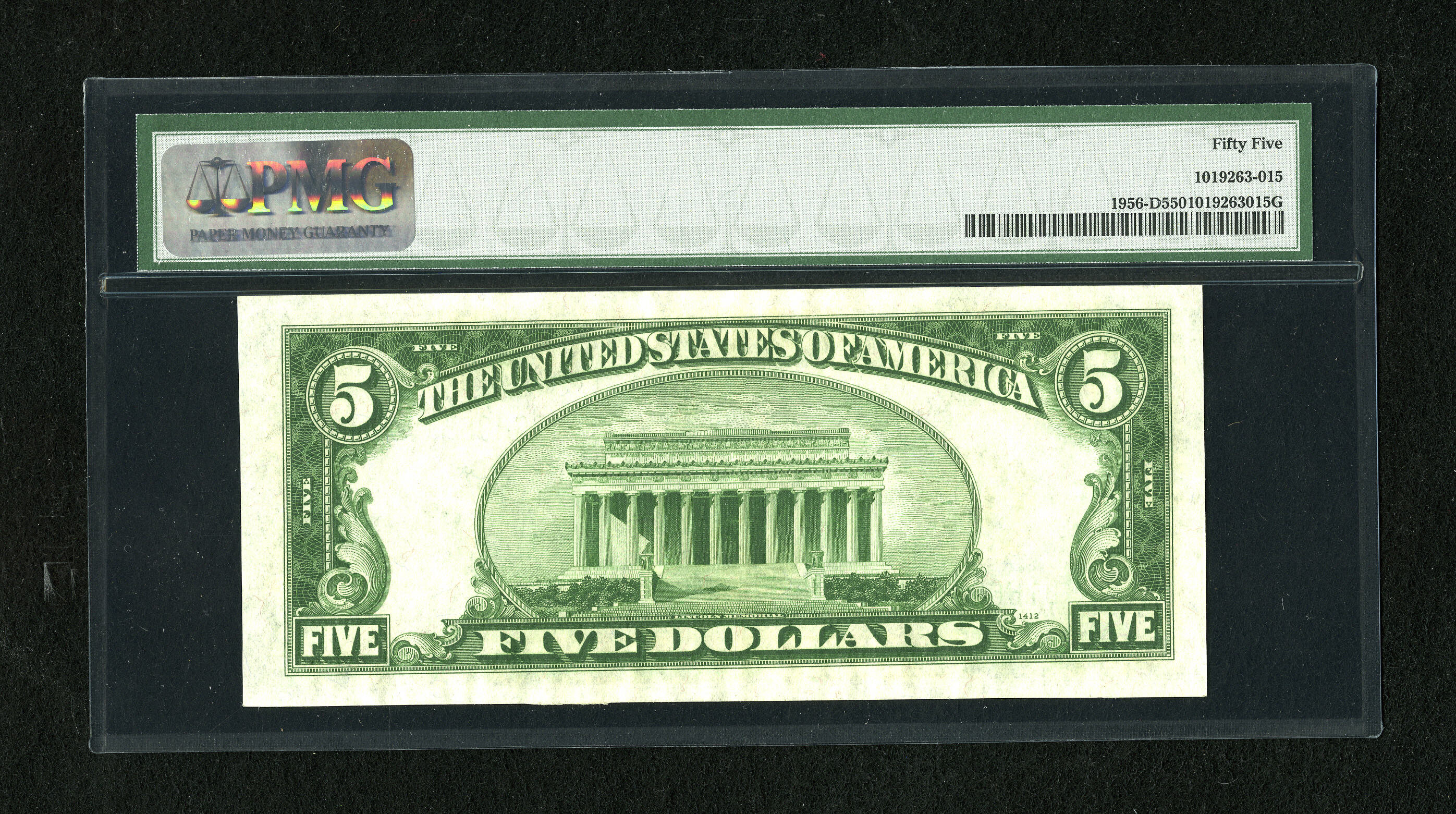image for: Fr. 1956-D $5 1934 Mule Federal Reserve Note. PMG About Uncirculated 55....