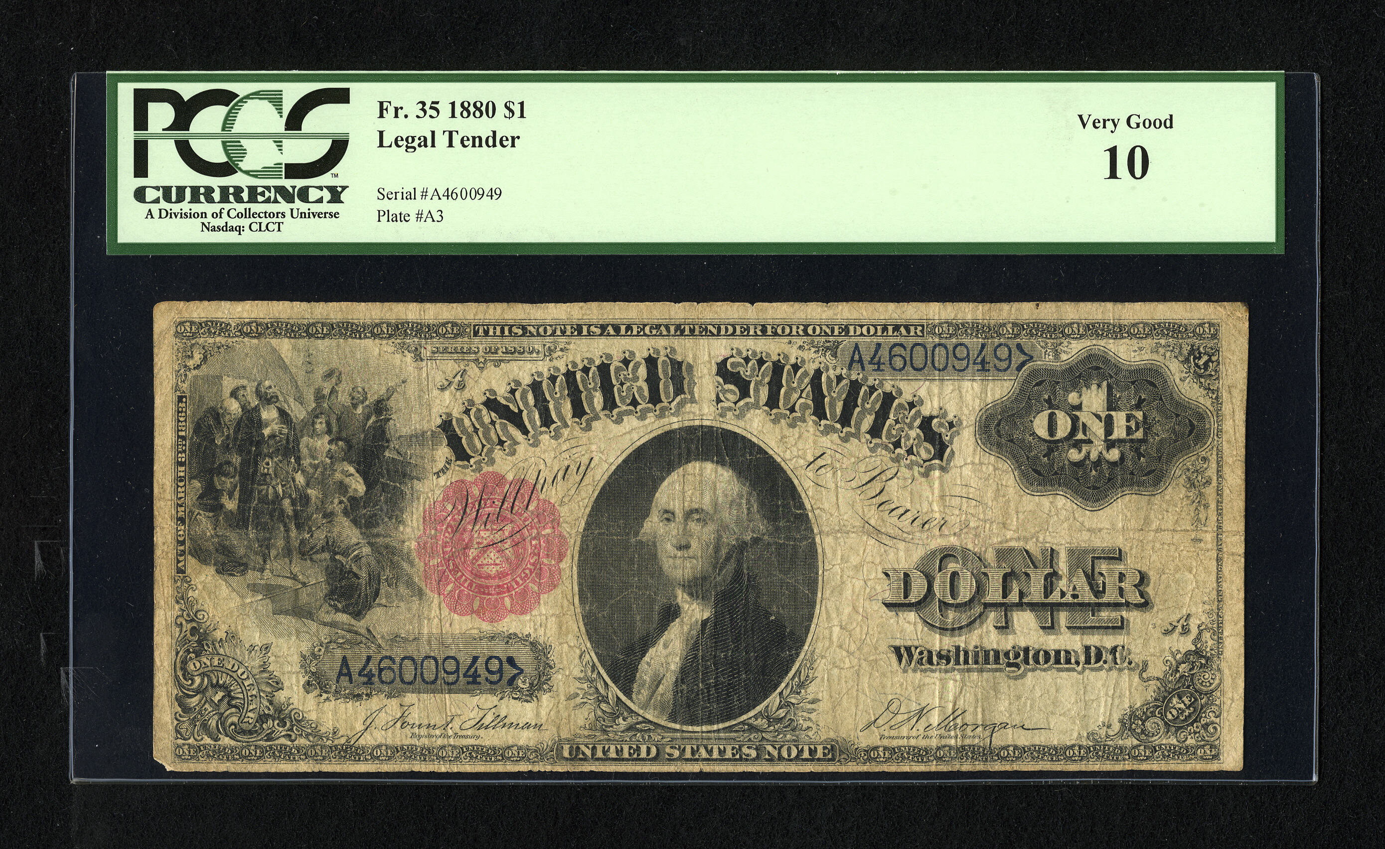 image for: Fr. 35 $1 1880 Legal Tender PCGS Very Good 10....