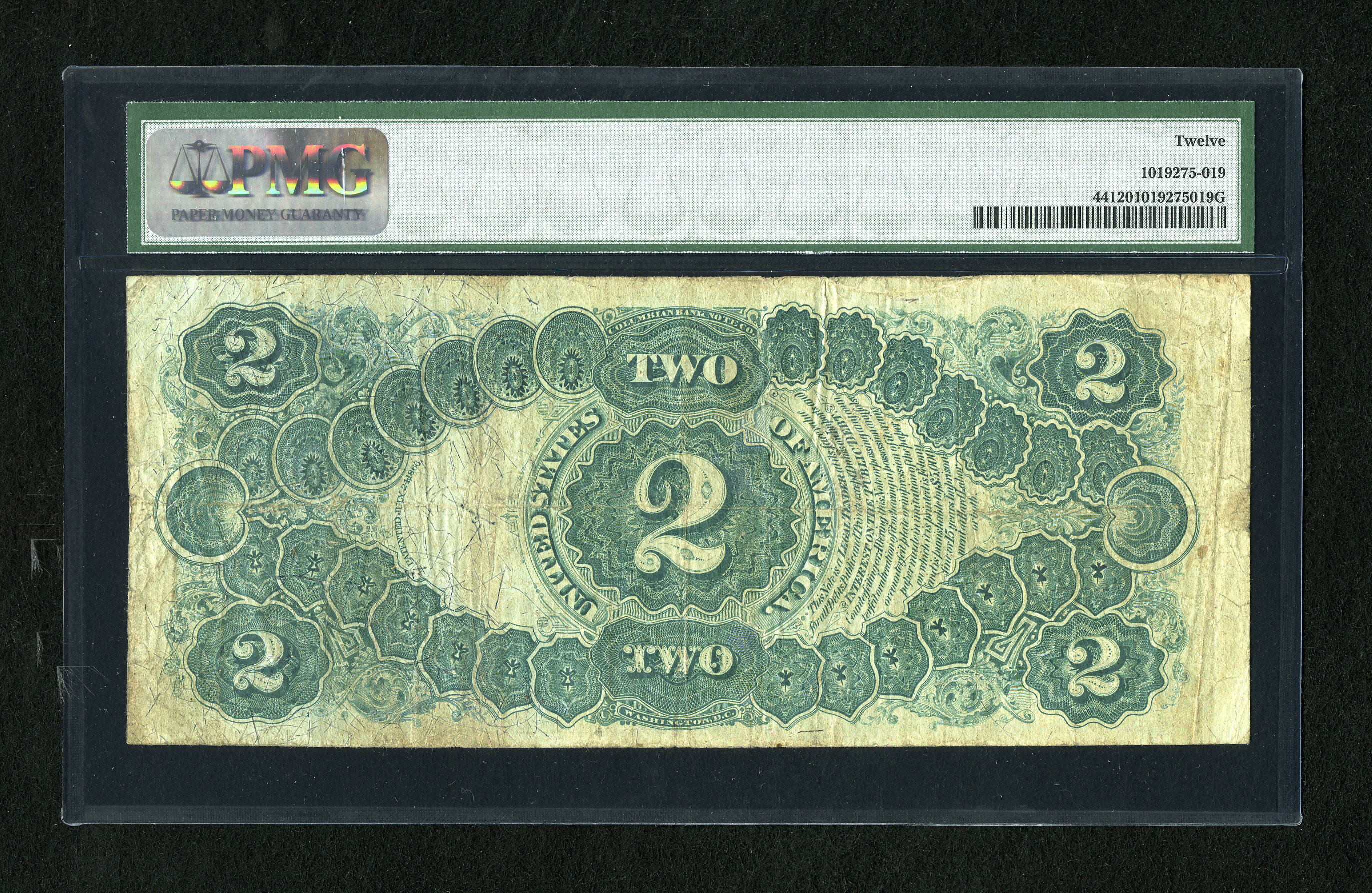 image for: Fr. 44 $2 1875 Legal Tender PMG Fine 12....