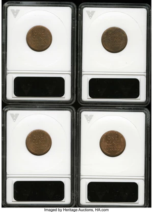 image for: (4)1936-D 1C MS64 Red and Brown ANACS.... (Total: 4 Coins)