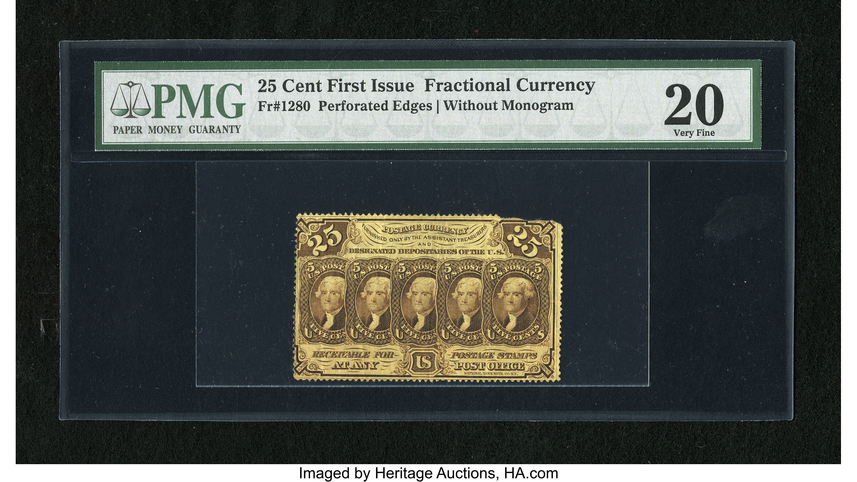 image for: Fr. 1280 25c First Issue PMG Very Fine 20....