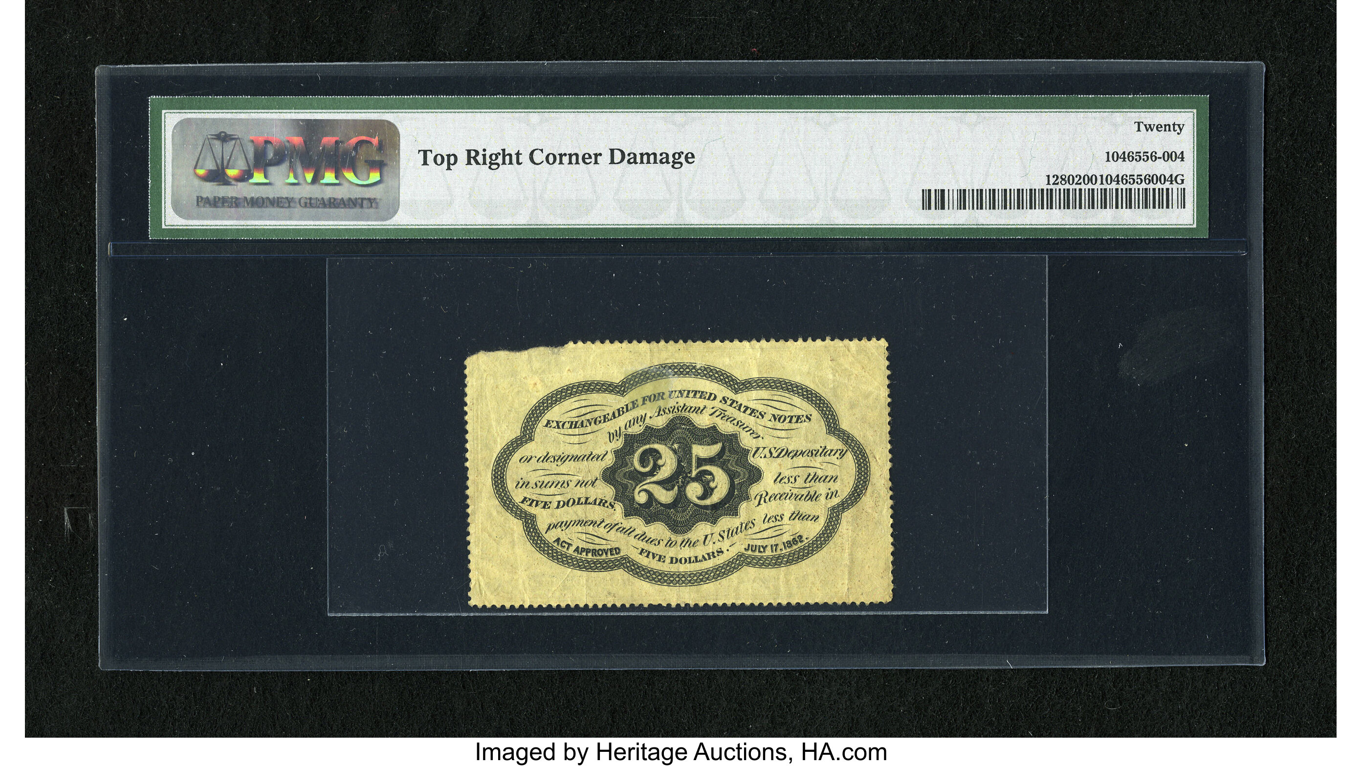 image for: Fr. 1280 25c First Issue PMG Very Fine 20....