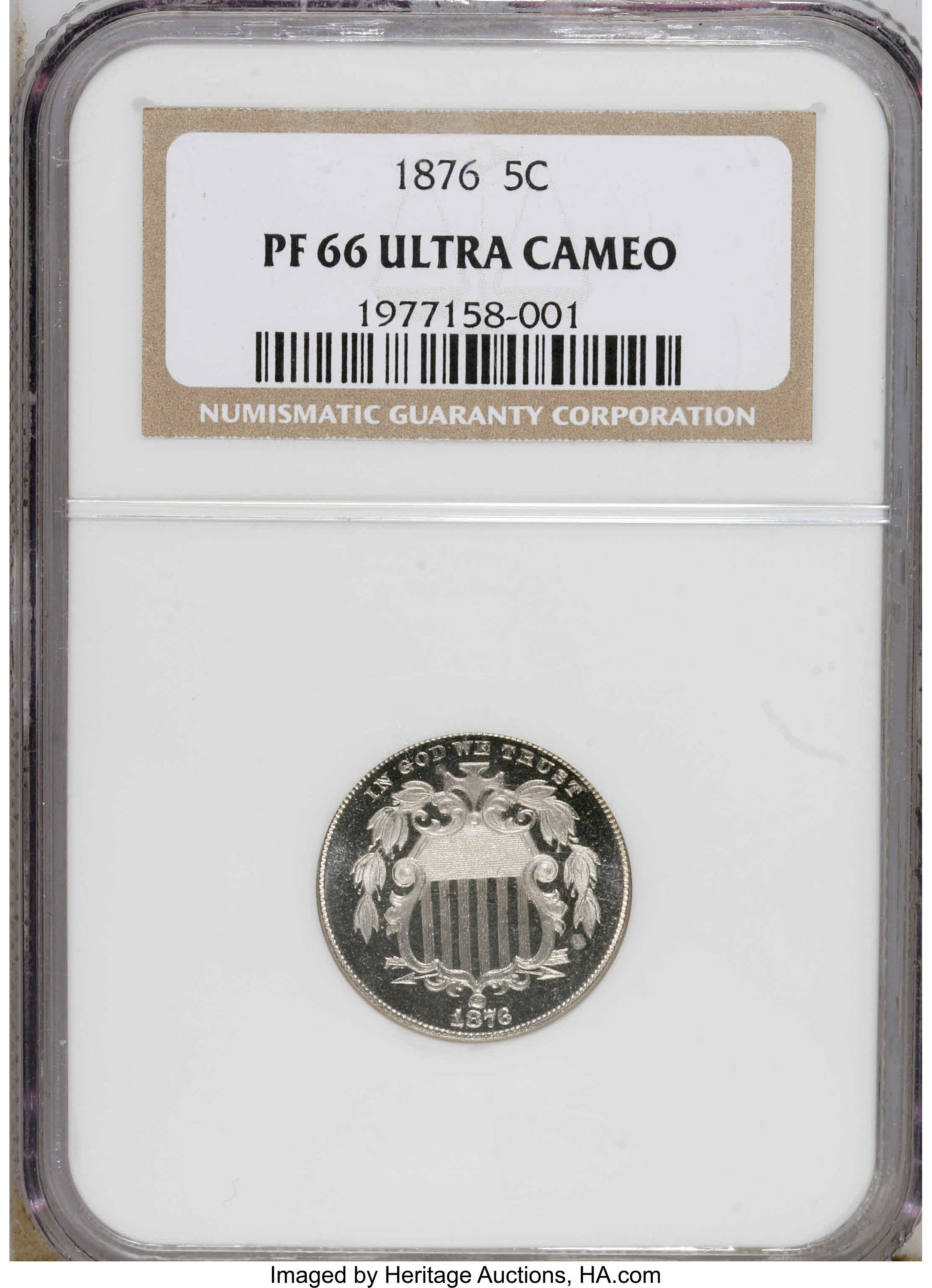 image for: 1876 5C PR66 Deep Cameo NGC. NGC Census: (0/0). PCGS Population (1/1).   (#93830)...