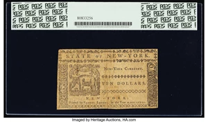 image for: New York August 13, 1776 $10 PCGS Extremely Fine 45....