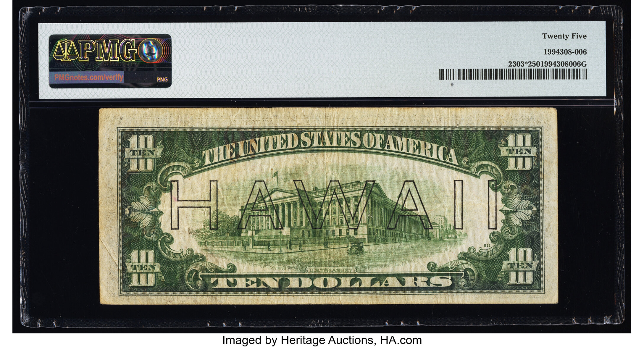 image for: Fr. 2303* $10 1934A Hawaii Federal Reserve Star Note. PMG Very Fine 25....
