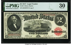 image for: Fr. 58 $2 1917 Legal Tender PMG Very Fine 30....