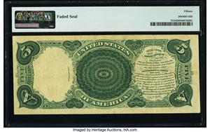 image for: Fr. 75 $5 1880 Legal Tender PMG Choice Fine 15....