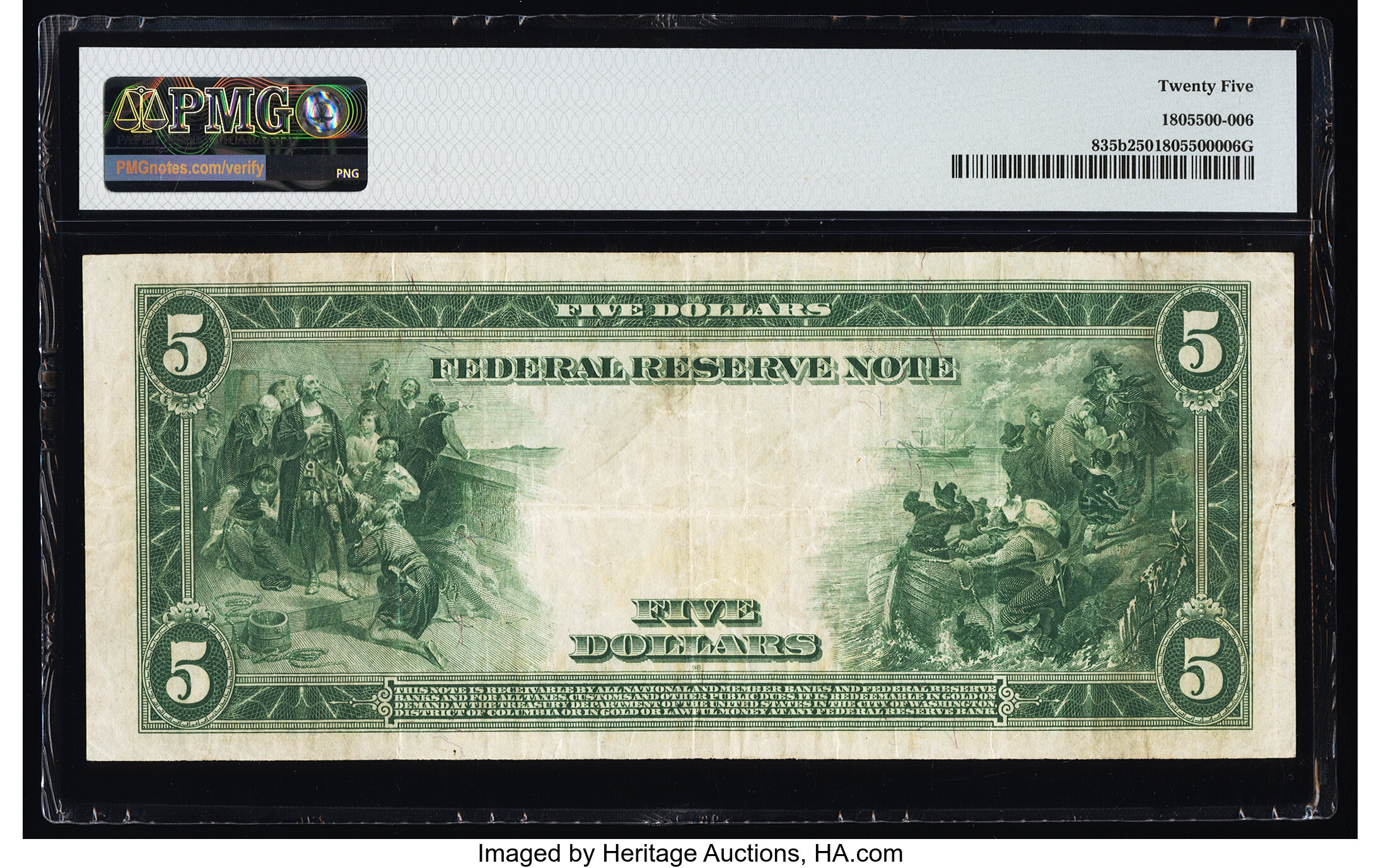image for: Fr. 835b $5 1914 Red Seal Federal Reserve Note PMG Very Fine 25....