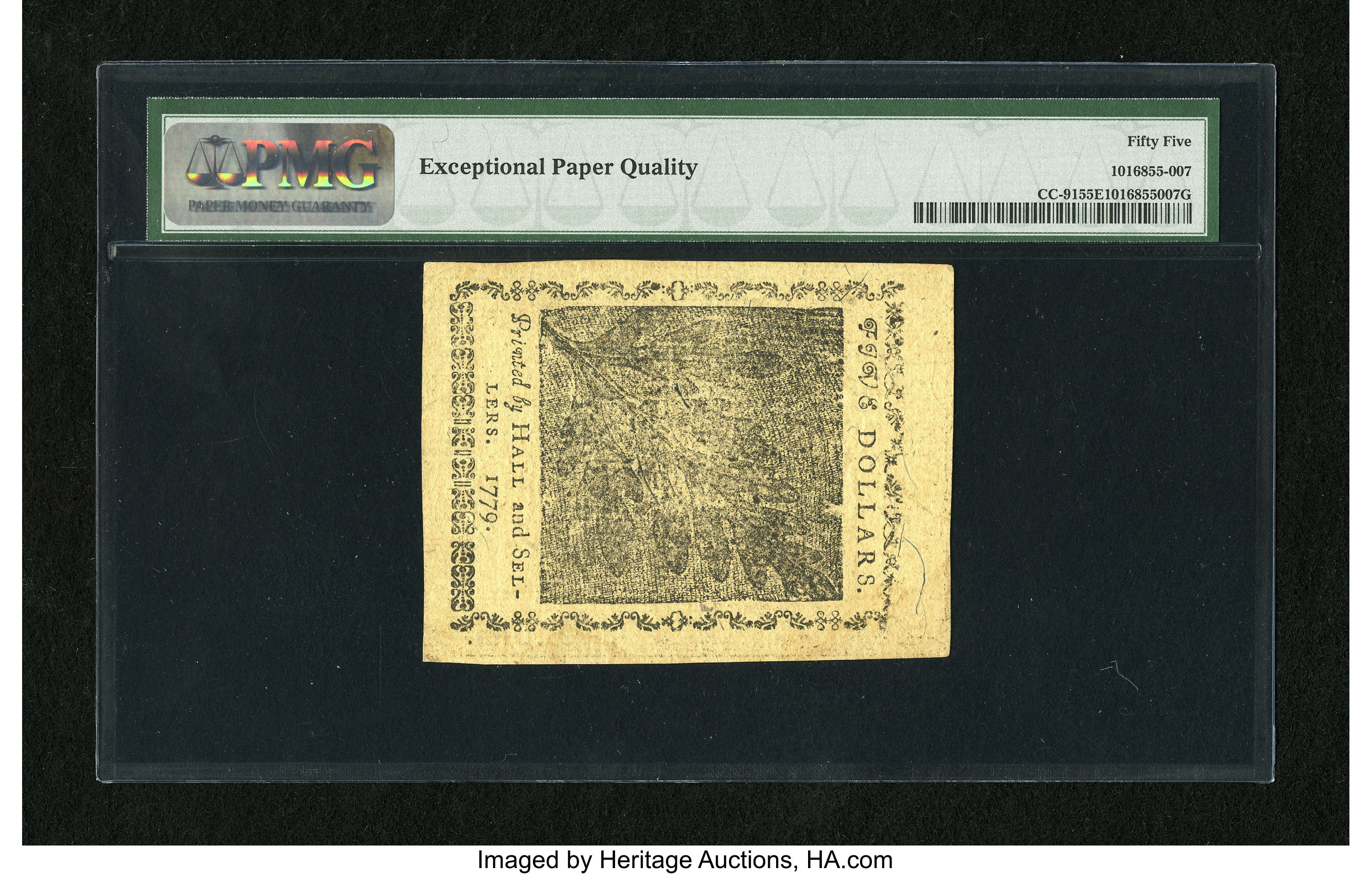 image for: Continental Currency January 14, 1779 $5 PMG About Uncirculated 55 EPQ....