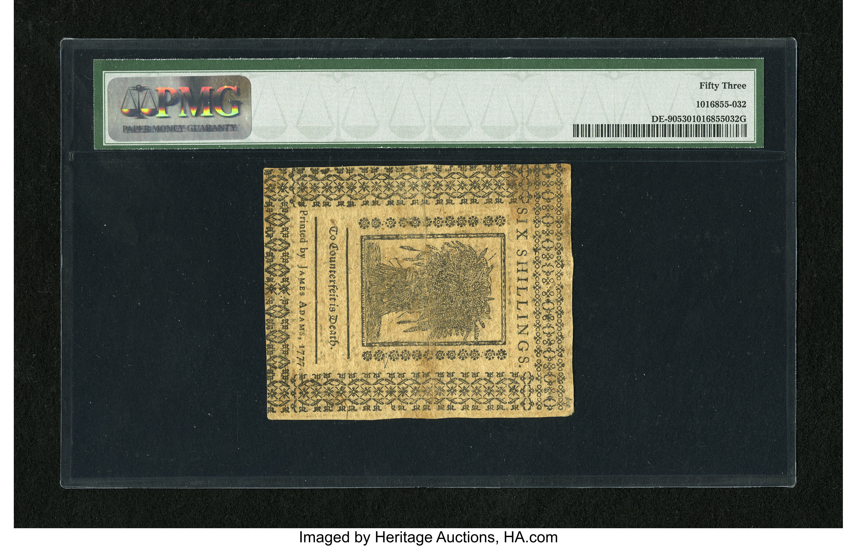 image for: Delaware May 1, 1777 6s PMG About Uncirculated 53....
