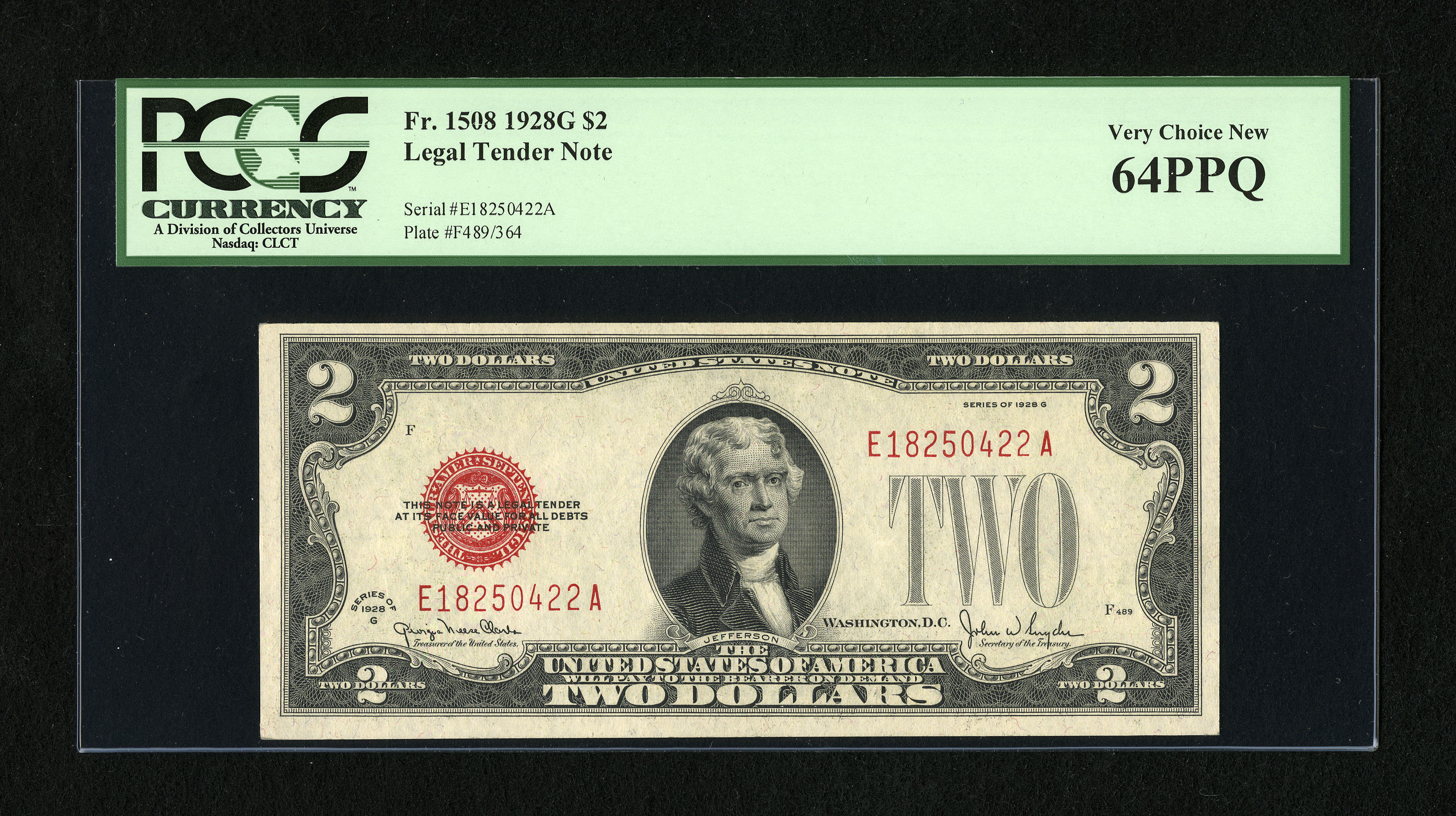 image for: Fr. 1508 $2 1928G Legal Tender Note. PCGS Very Choice New 64PPQ....